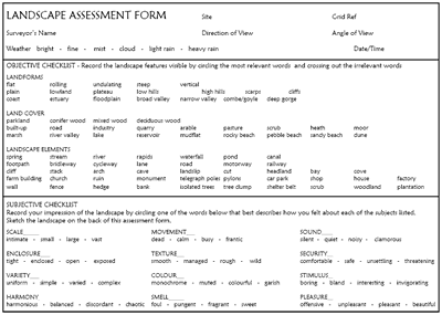 Landscape Assessment Form