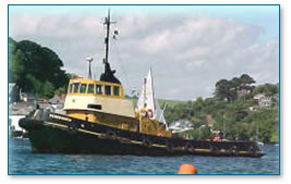 Tug boat in the Fowey harbour