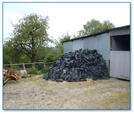 Black plastic pile